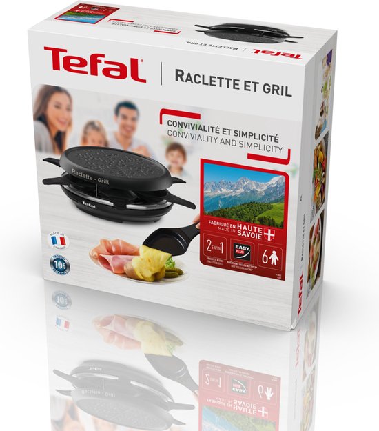 Productinformatie - Tefal RE12A810 - Tefal RE12A810 Neo Deco Raclette 2en1, Raclette Device + Grill 6 People, Non -Stick, zonder PBA, gemaakt in Frankrijk