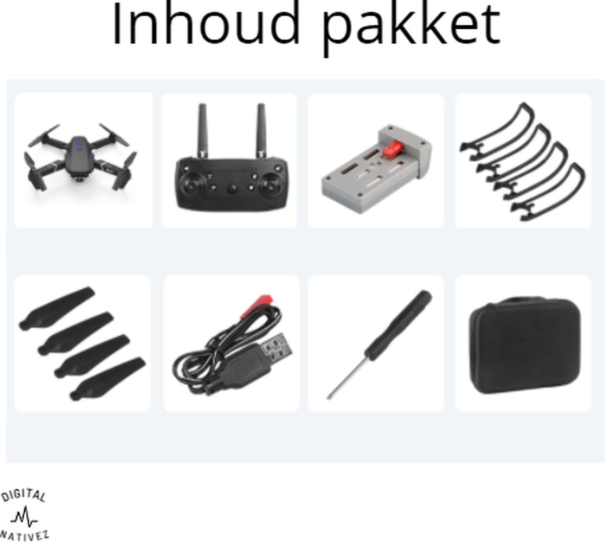 Digital Nativez zwarte drone met dual camera | incl. afstandsbediening | geschikt voor Iphone en Android | incl. handtas – dual camera – foto 4