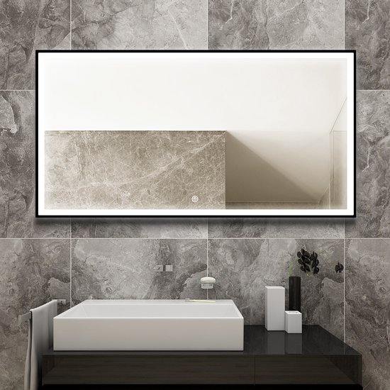 Spiegel met Verlichting - Badkamerspiegel - Wandspiegel - Spiegels - LED -  Anti... | bol.com