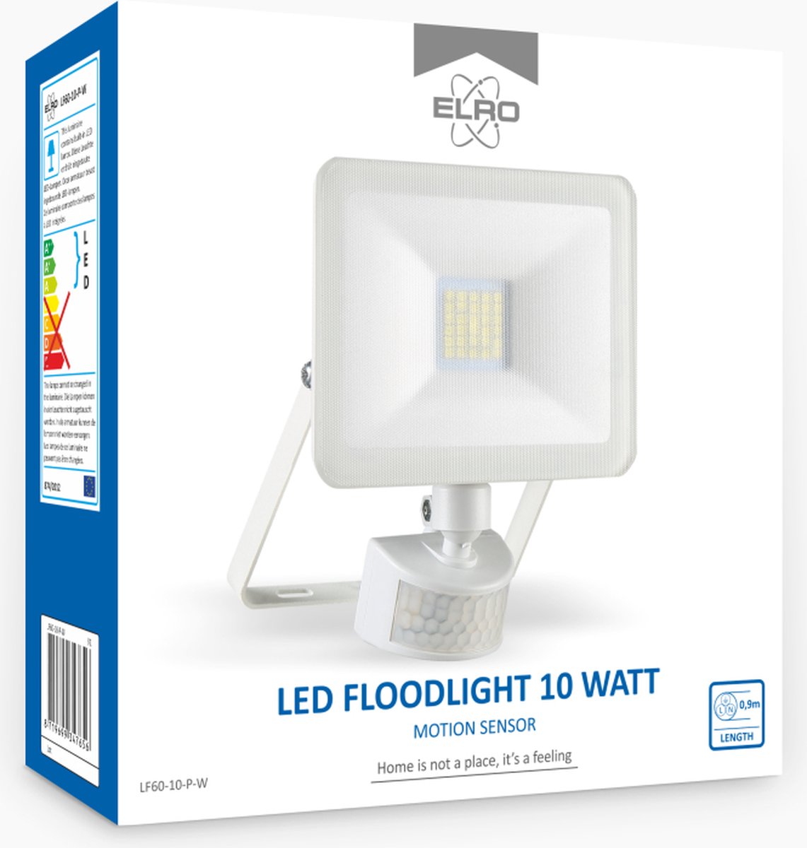 Lampe d'extérieur LED ELRO LF60 Design avec Détecteur de Mouvement - 20W -  1600LM - Étanche IP54 - Noir (LF60-20-P-B) ELRO