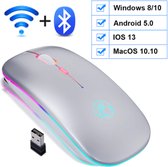 "Witte Draadloze Muis Rgb Bluetooth Computer Muis Gaming Stille Oplaadbare Ergonomische Mouse Met Led Backlit Usb Muizen Voor Pc Laptop "