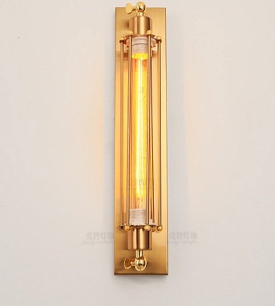 Melodrama Uitstekend ondersteuning Wandlamp Binnen Industrieel Vintage Goud met E27 Edison Lamp - Klassiek -  Steampunk -... | bol.com