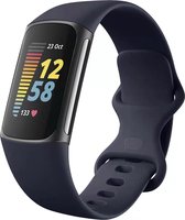 iMoshion Bandje Geschikt voor Fitbit Charge 6 / Charge 5 - iMoshion Siliconen bandje - Donkerblauw
