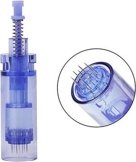 12 Naalds Buzz Products Bajonetsluiting Microneedling cartridge (opzetstuk) voor de dermapen – 5 losse cartridges – rest acne – anti-aging – littekens