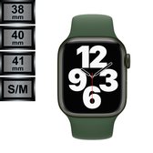 Geschikt voor Apple Watch Bandje - Silicone Sportbandje - Apple iWatch Series 1/2/3/4/5/6/SE/7 - 38/40/41mm S/M - Klavergroen