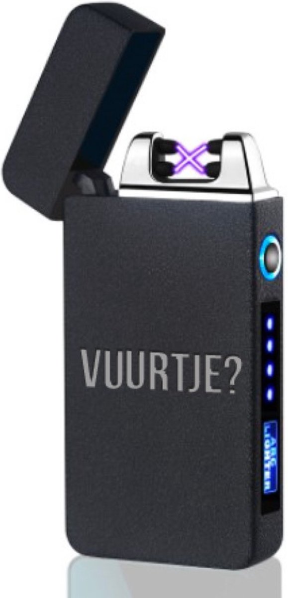 Goedkoopste Elektrische Plasma Aansteker -Met gravure Vuurtje - Oplaadbaar USB - Vuurwerk Aansteker - Double Arc - Sigaretten Aansteker - BBQ - Matt Zwart