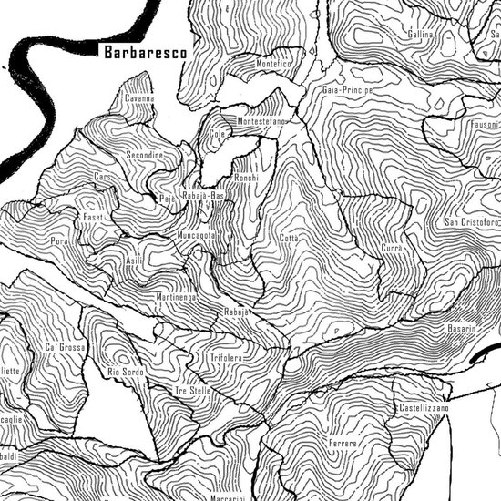 Brushery - Affiche de vin - Set - Italie - Piemonte - Barolo - Barbaresco - Carte des vins - Noir et blanc