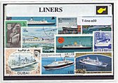 Lijnschepen – Luxe postzegel pakket (A6 formaat) : collectie van verschillende postzegels van lijnschepen – kan als ansichtkaart in een A6 envelop - authentiek cadeau - kado - gesc