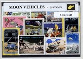 Maanvoertuigen – Luxe postzegel pakket (A6 formaat) : collectie van 25 verschillende postzegels van maanvoertuigen – kan als ansichtkaart in een A6 envelop - authentiek cadeau - ka