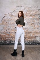 Broek Toxik3 loose (mom) fit jeans white natural jeans