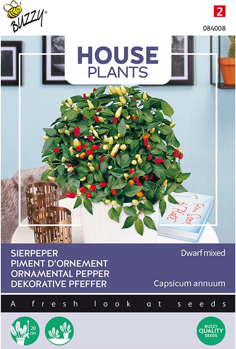 Buzzy® House Plants - Sierpeper Dwerg Mix (Capsicum annuum)