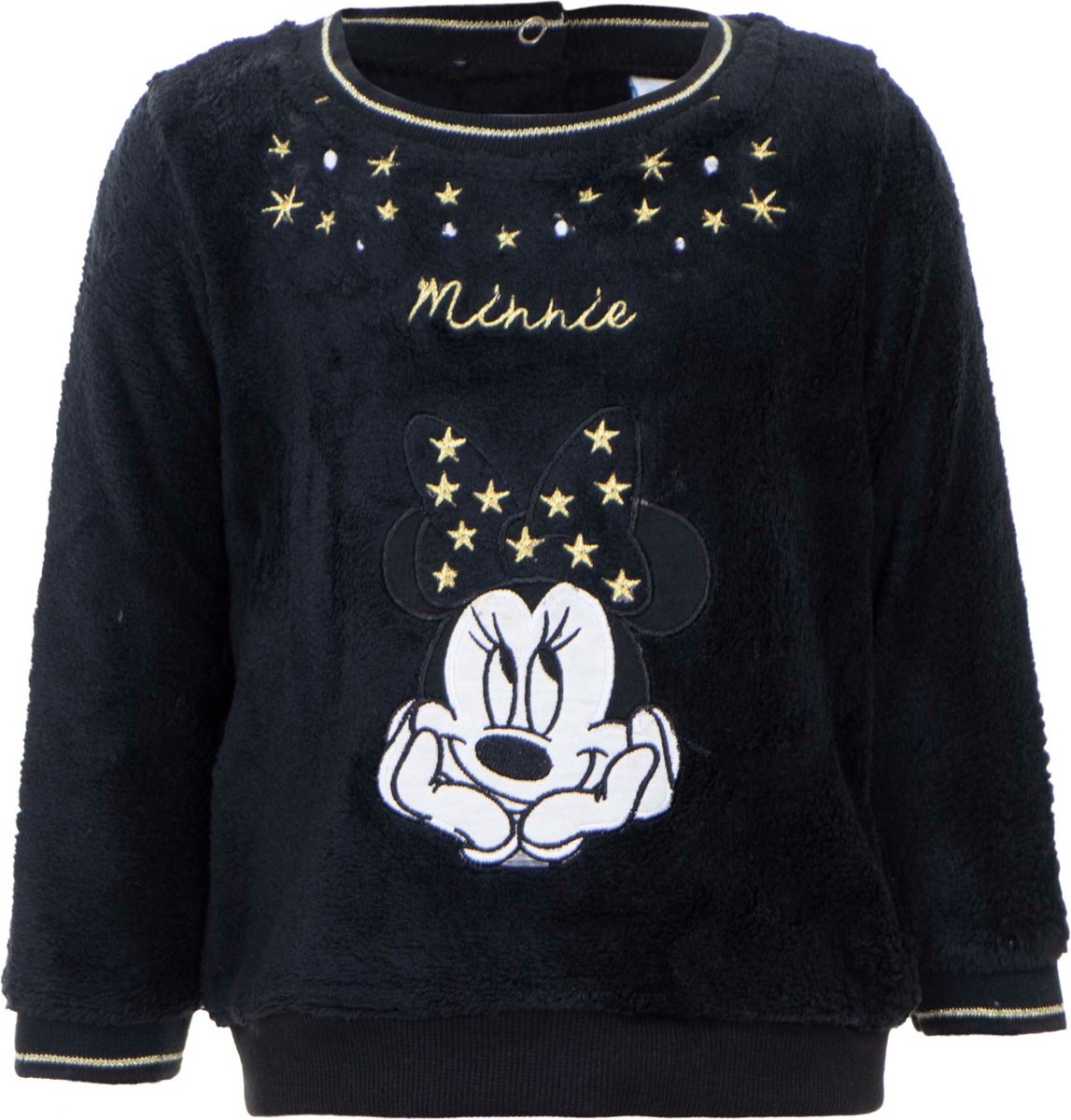 Disney Minnie Mouse sweater - Baby - Coral Fleece - Zwart/Goud - Maat 62/68 (6 maanden / 67 cm)