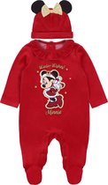 Kerst, rode baby romper set + Minnie Mouse muts / 0-1m 56 cm