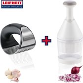 Leifheit Knobi-King Knoflookpers & Leifheit Uienhakker Comfort & Clean - Keukenset