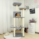 Meows Luxe Kattentoren - Speelgoed - Hangmat - Krabpaal- Hoogte 135 cm - Grijs