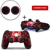 Spiderzone Combo Pack - PS4 Controller Skins PlayStation Stickers + Thumb Grips