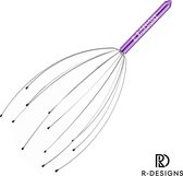 R-designs - Scalp Massager - Massage Apparaat - Hoofdmassage - Hoofdmassagespin - RVS - Paars