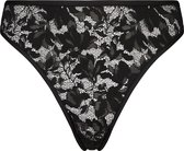 Hunkemöller Lingerie Dames Hoog uitgesneden slip Elle HKM x NA-KD  - Zwart - maat 2XS