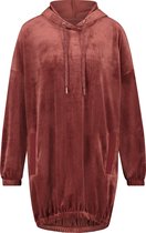 Hunkemöller Dames Nachtmode Badjas Velours Dress Oodie  - Bruin - maat XS