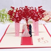 5 stuks - Pop up trouwkaarten - valentijns kaarten - popup kaarten - 3D kaarten - Valentijnsdag - bruiloft wenskaart - betrokkenheid - Greeting Cards