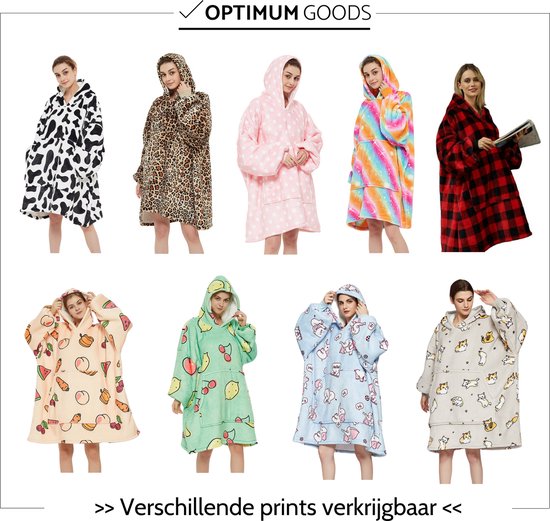 OptimumGoods Hoodie Deken – Deken met Mouwen - Hoodie Blanket -  Oodie/Huggle/Snuggie -... | bol.com
