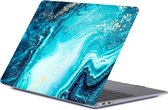 Macbook Air Hoesje 13.3 Inch | Macbook Air 13.3 Inch Case | 2010 - 2017 | Model A1466/A1369 | Premium | Marble Dark / Blue