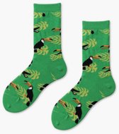 Heren sokken - groen - print toekan - 40-46