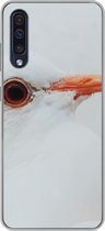 Geschikt voor Samsung Galaxy A50 hoesje - Close-up van een witte duif - Siliconen Telefoonhoesje