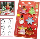 Koekjes Vormen - Stempel - Uitstekers Christmas - Koek uitstekers - Koekjesvorm Pop - Bakvorm - Cookie stamp - Cookie cutter