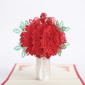 5 stuks - Wenskaarten met envelop - 3D pop-up roos Wenskaarten - Jubileum - Cadeau - valentijnsdag - verjaardag - bruiloft wenskaart - betrokkenheid - greeting cards
