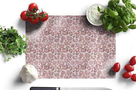 Planche à découper en Verres - 39 x 28 - imprimé panthère - rose - Chic - Planches à découper en Glas