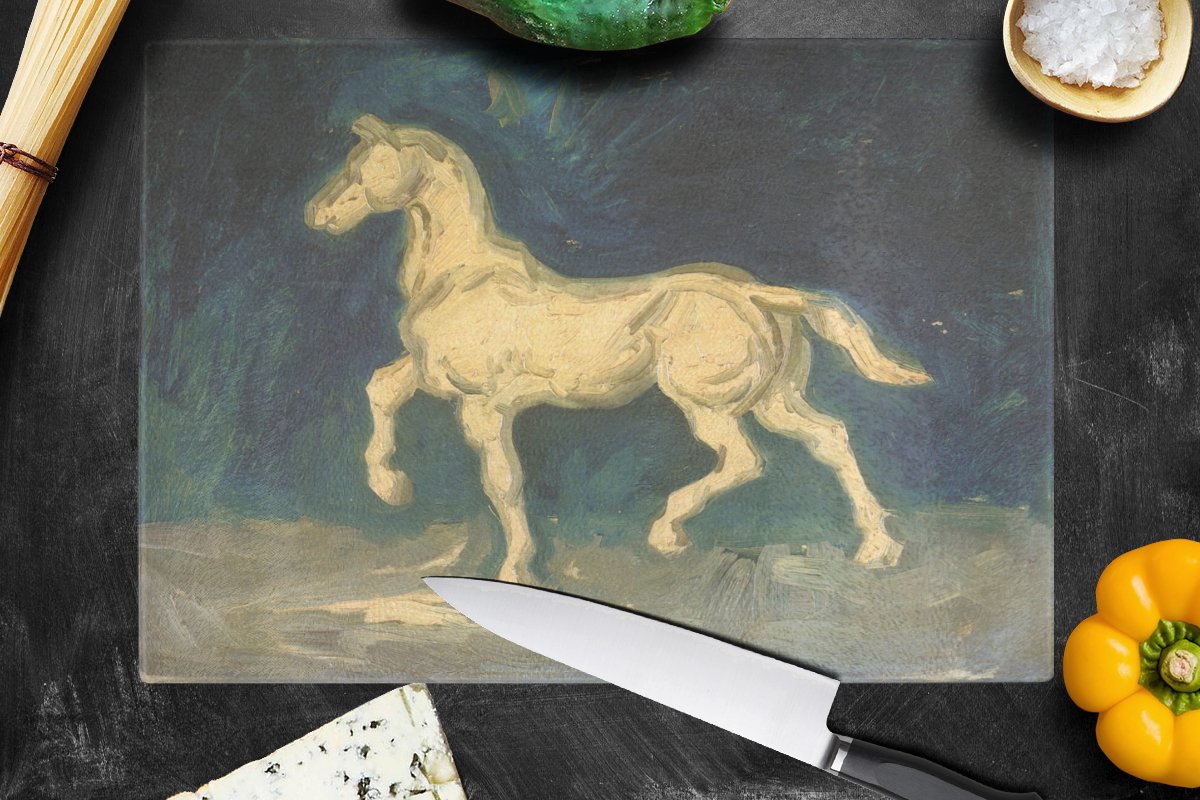 Glazen Snijplank - 39x28 - Paard - Vincent van Gogh - Snijplanken Glas