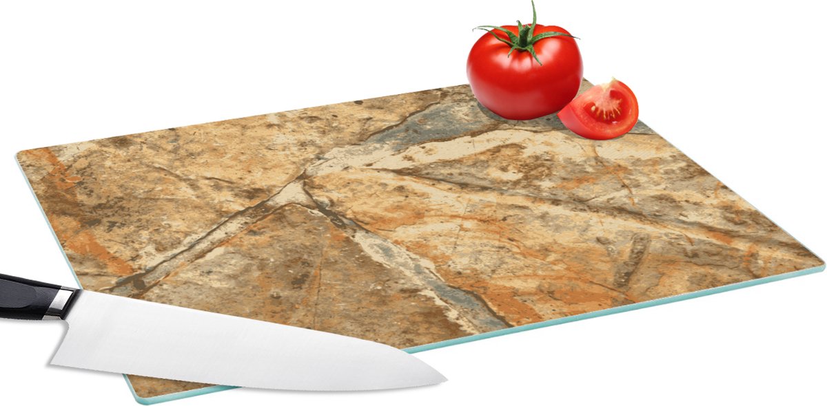 Glazen Snijplank - 39x28 - Oude stenen structuur - Snijplanken Glas
