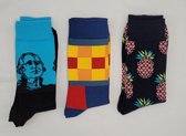 Crazy Soxx - 3 paar vrolijke Sokken - Grappige Sokken - Funny Socks - Humor - Happy