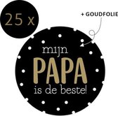 20 x Papa Stickers Cadeau - Sluitsticker Vader - Wensetiket - rond 40mm - Stickers Met Papa