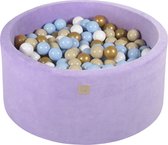 Ronde ballenbak VELVET 90x40 - Violet incl 300 ballen - Baby Blauw, Wit, Goud, Beige | Ballenbakje.nl