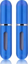 Parfum Verstuiver Navulbaar - Mini Parfum Flesje - Reisflesje - Blauw - 2 stuks
