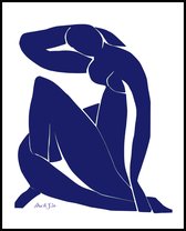 Affiche Nu Bleu - Henri Matisse - Découpes - Femme nue - tirage d'art abstrait - 50x40 cm