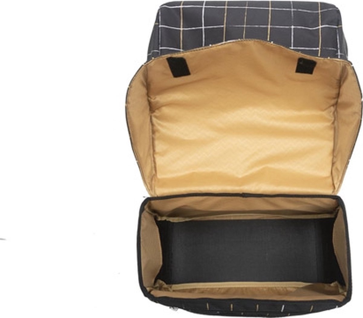 New Looxs Joli Double Check Fahrradtasche – Wasserabweisende Doppeltasche Aus Polyester, Mit Reflektor & Reißverschlussfach, Befestigung Mit Riemen