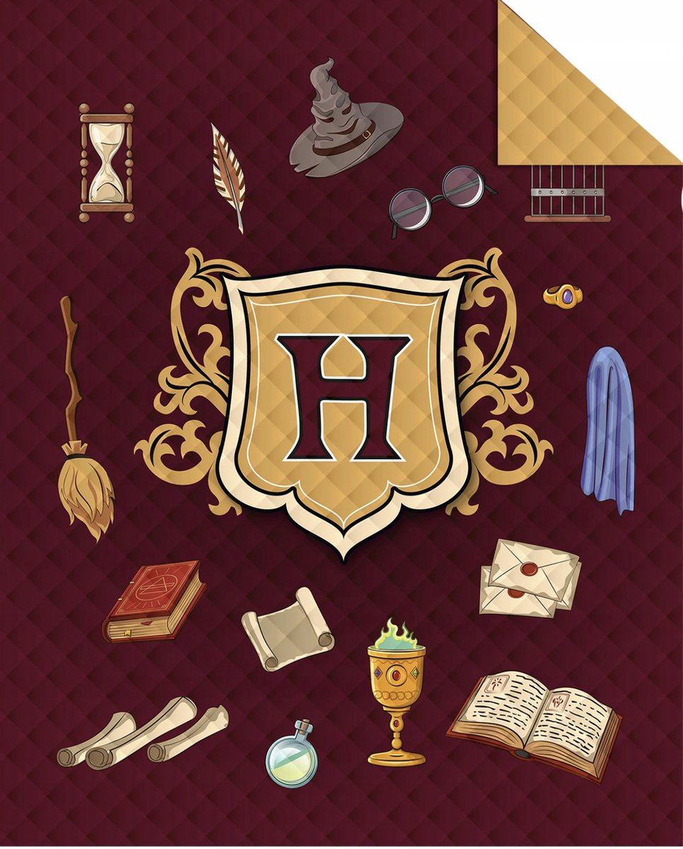 Harry Potter Omkeerbaar beddengoed, 100% katoen, dekbedovertrek 140 x 200 cm kussensloop 65 x 65 cm