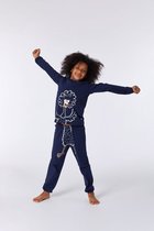 Woody pyjama meisjes - donkerblauw - highlander koe - kip - 212-1-PLF-Z/885 - maat 104