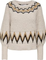 Only Trui Onlsmila Life L/s Pullover Knt 15244145 Pumice Stone/w. Earth C Dames Maat - L