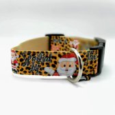 Halsband hond - KERST - Santa Leopard - M (30-50 cm)