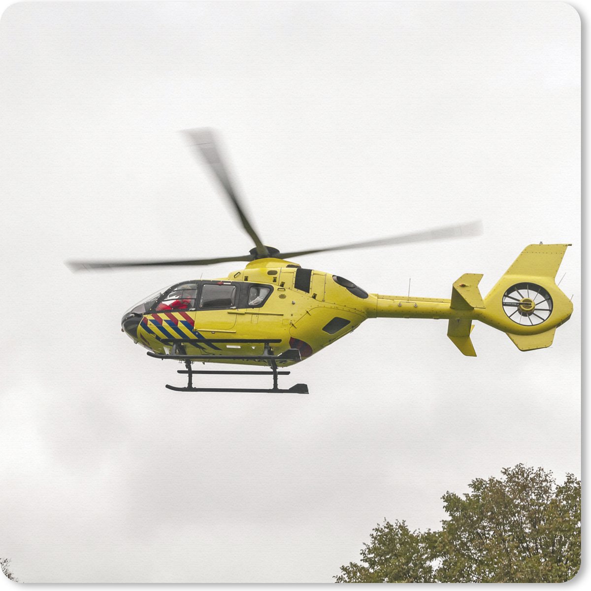 Muismat 30x30 cm - Mousepad Gele traumahelikopter - Muismatten