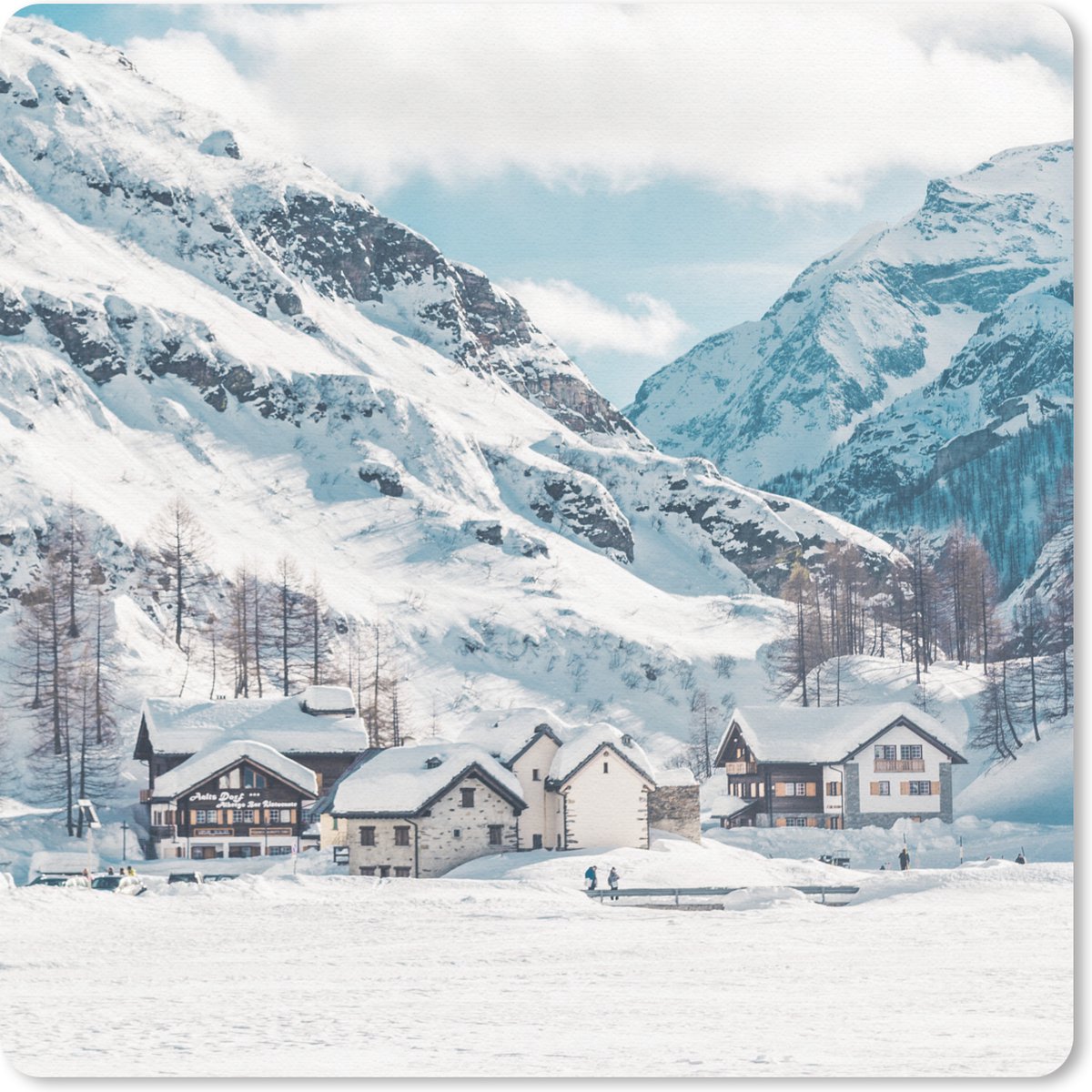 Muismat 30x30 cm - Mousepad Alpen - Sneeuw - Bergen - Muismatten