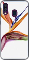 Geschikt voor Samsung Galaxy A40 hoesje - Strelitzia - Aquarel - Bloemen - Siliconen Telefoonhoesje