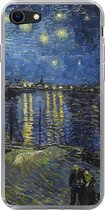 Geschikt voor iPhone 8 hoesje - Sterrennacht boven de Orsay Parijs - Vincent Van Gogh - Siliconen Telefoonhoesje