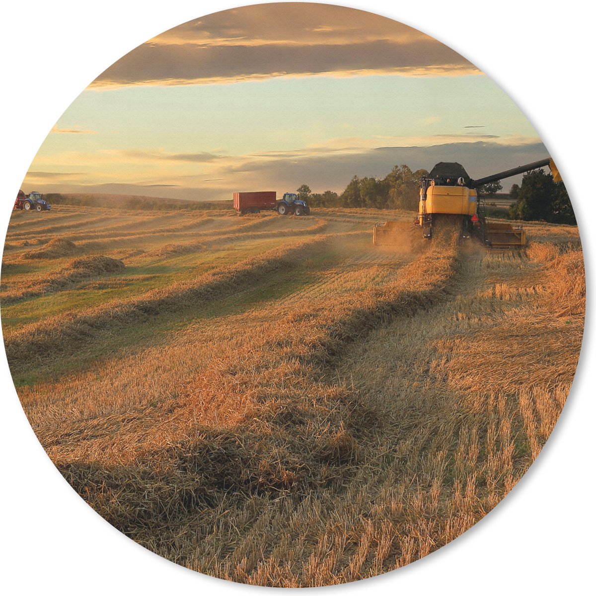 Muismat rond 20x20 cm - Mousepad Trekker - Zon - Wolken - Ronde muismatten