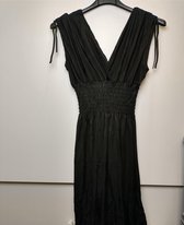 Dames empire elastiek stretch jurk Clair zwart L/XL