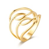 Twice As Nice Ring in 18kt verguld zilver, open ring met 2 ellipsen  58